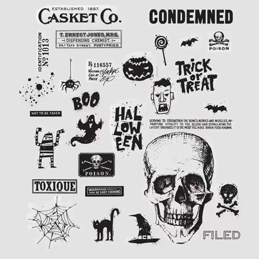 0828 Halloween Skull Clear Stamp 15cm*20cm
