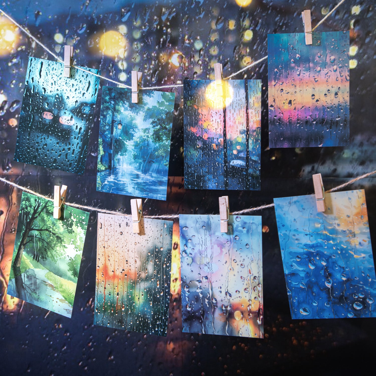 0529 Rainy season PET Sticker - 10Pcs each pack