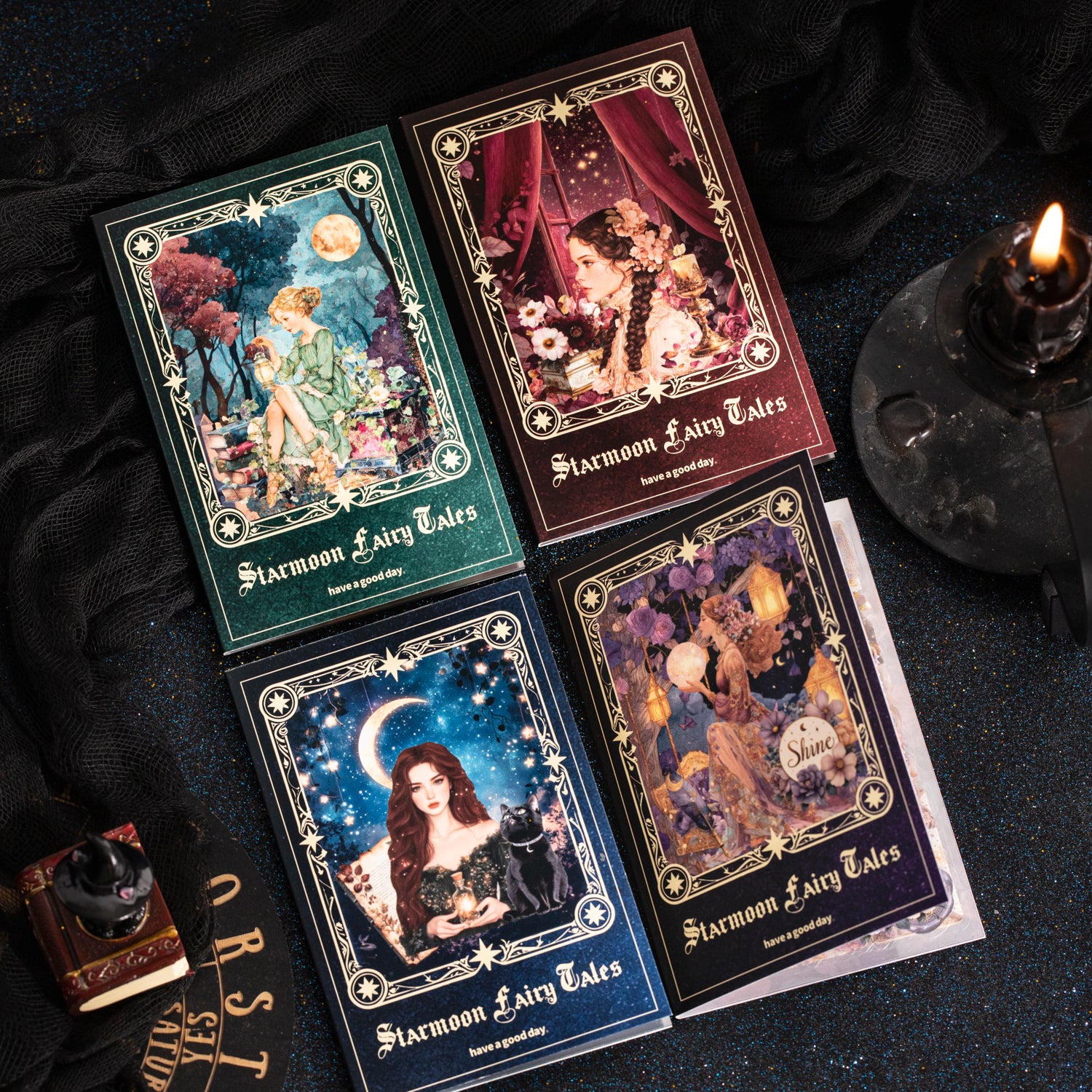 260411 Star Moon fairy tales Light paper & PET sticker Book -20Pcs each pack