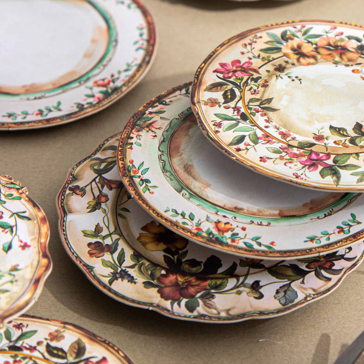 1205 Antique dinner plate cardstock sticker -10Pcs each pack