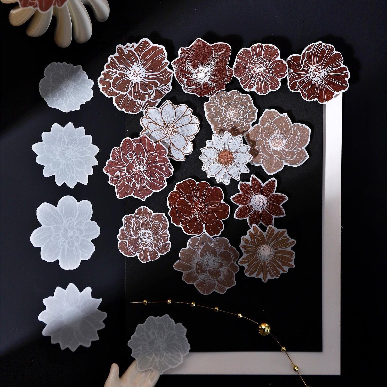 1027 Flowers vellum paper sticker -40Pcs each pack