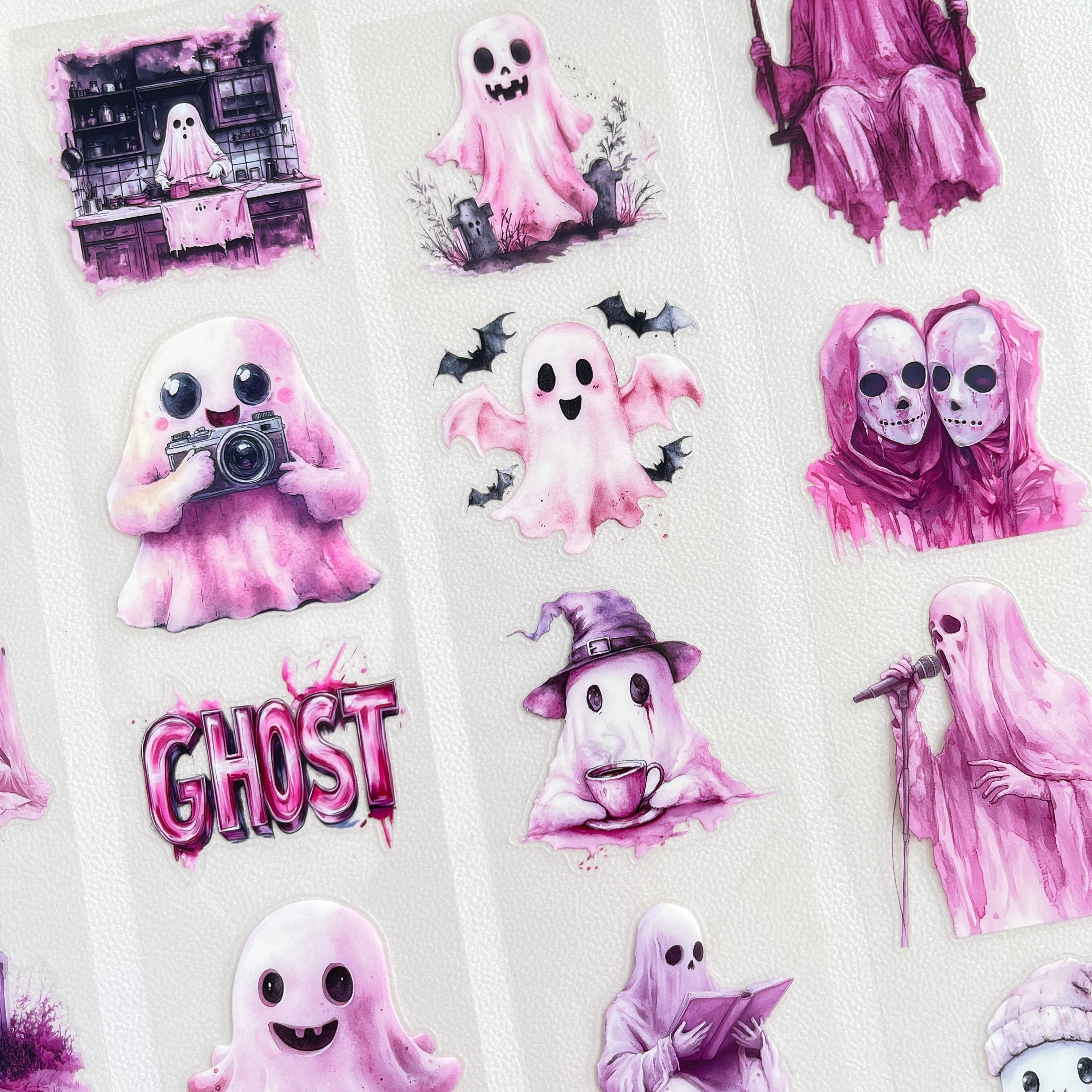 Pink ghost party pre-cut PET tape 1 loop 5.5CM*2M
