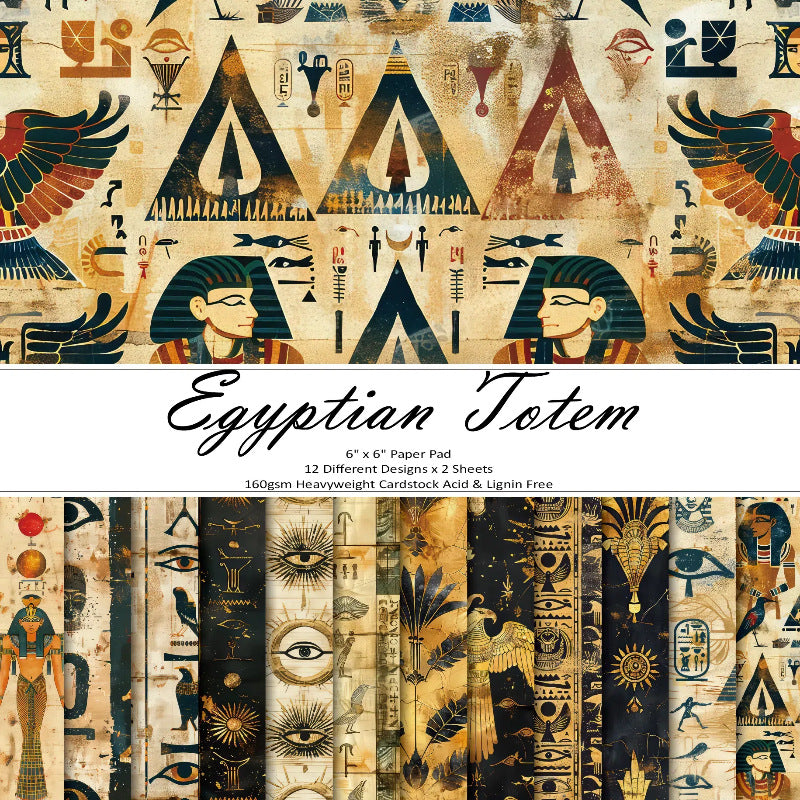 0411 Egyptian Totem background paper -24Pcs each pack