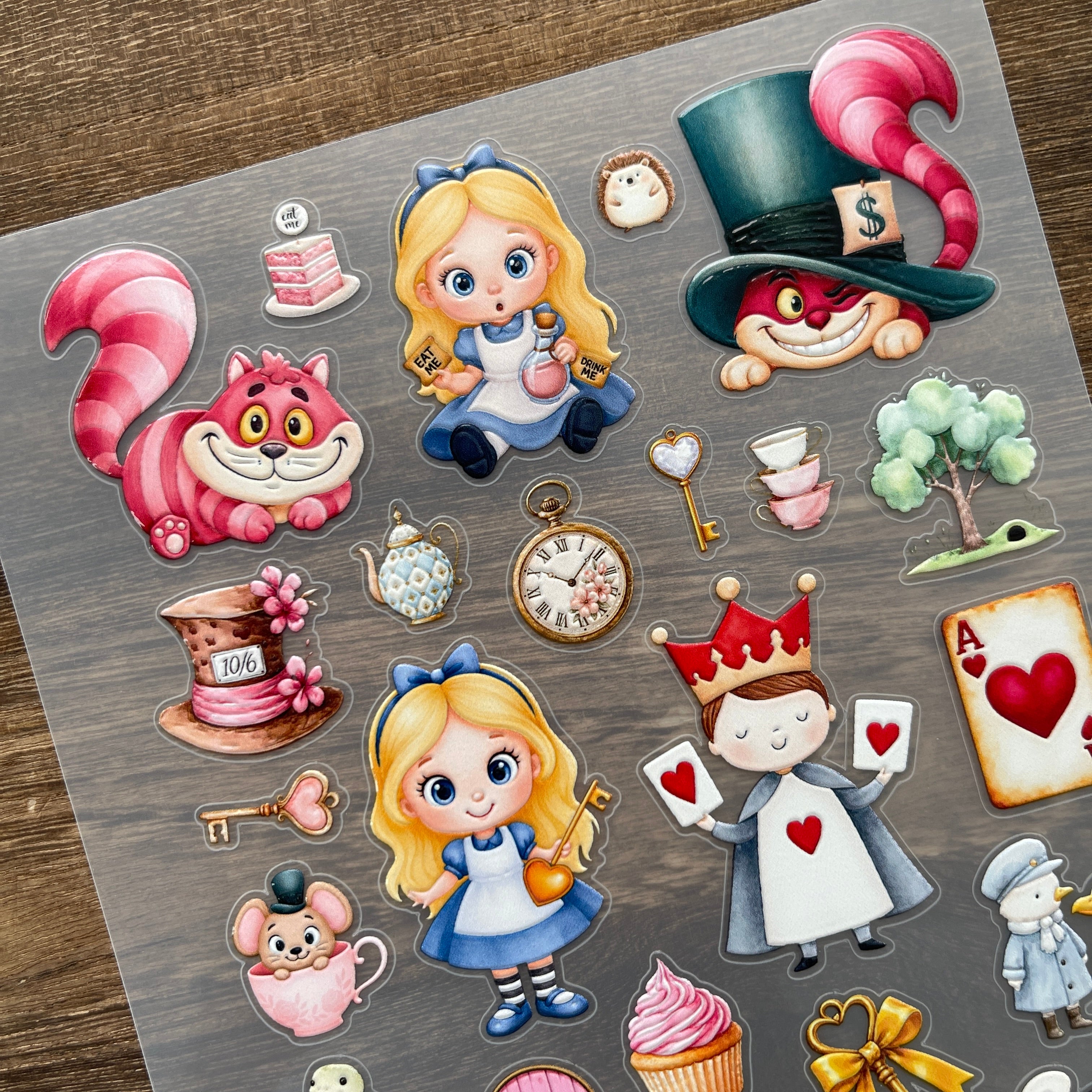 3D Cartoon Alice PET Stickers 1pcs