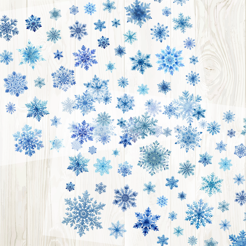 A4 Snowflake matte PET pre-cut large sticker 1 pack 2 sheets