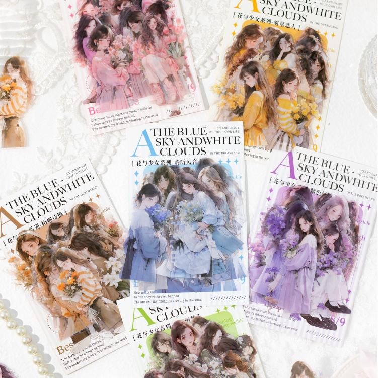 0227 Flowers and young girl Series Stickers -30Pcs each pack