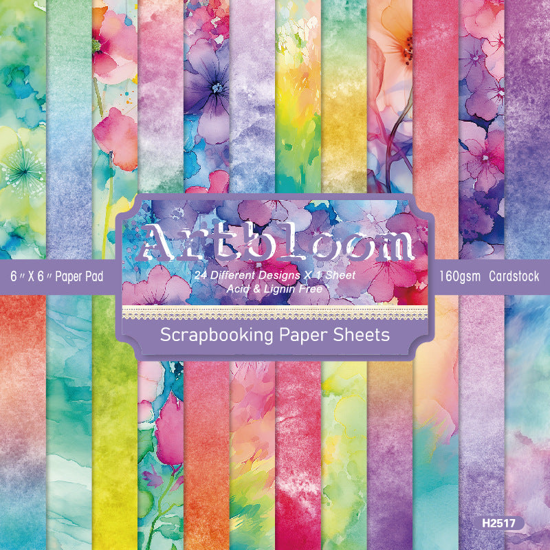 0801 Artbloom Background Paper R2517 -24Pcs each pack
