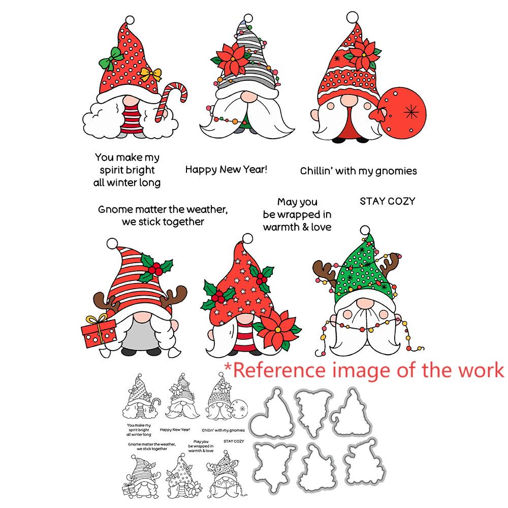 1024 Christmas gnome Clear Stamp and metal cutting dies cut