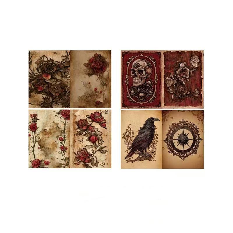 0101 A4 size Gothic Skeleton Style Paper 2 pcs