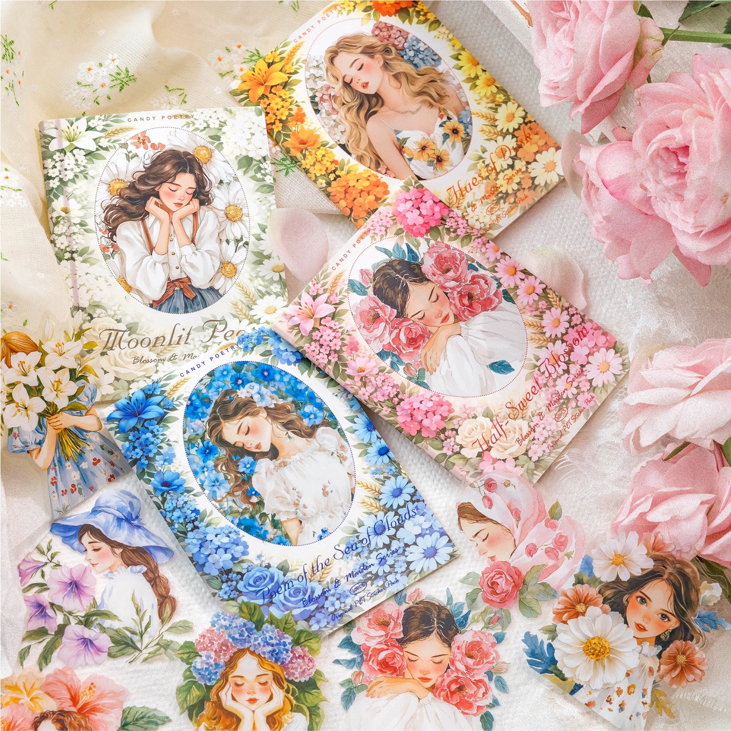 260411 Flower Girl PET sticker -30Pcs each pack