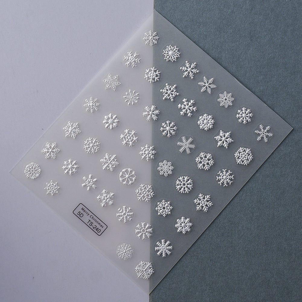 1011 M239- Snowflake Embossed Mini sticker 1 Pcs