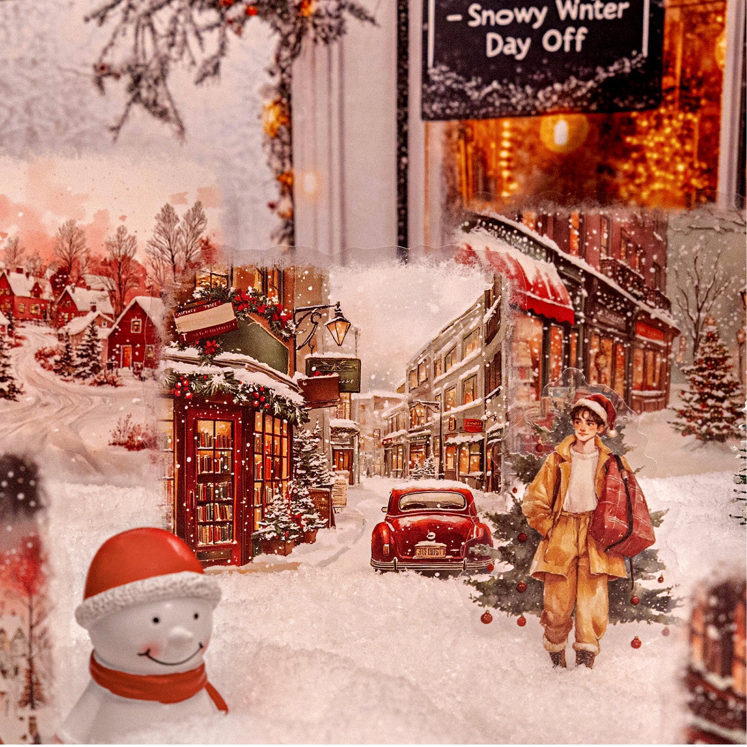 1215 Snow scene PET sticker -15Pcs each pack