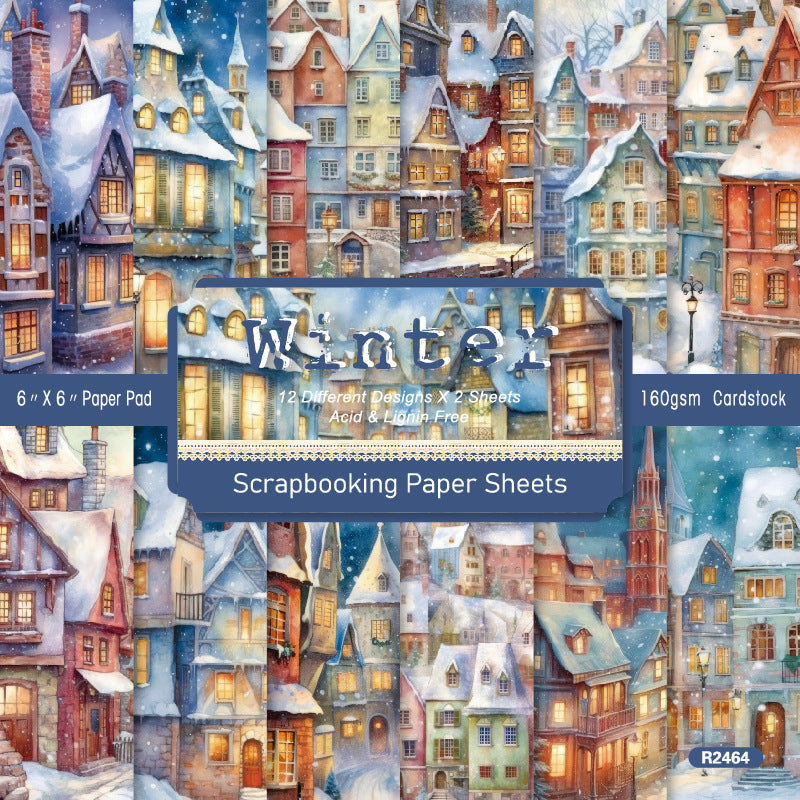 1004 Winter background paper R2464 -24Pcs each pack