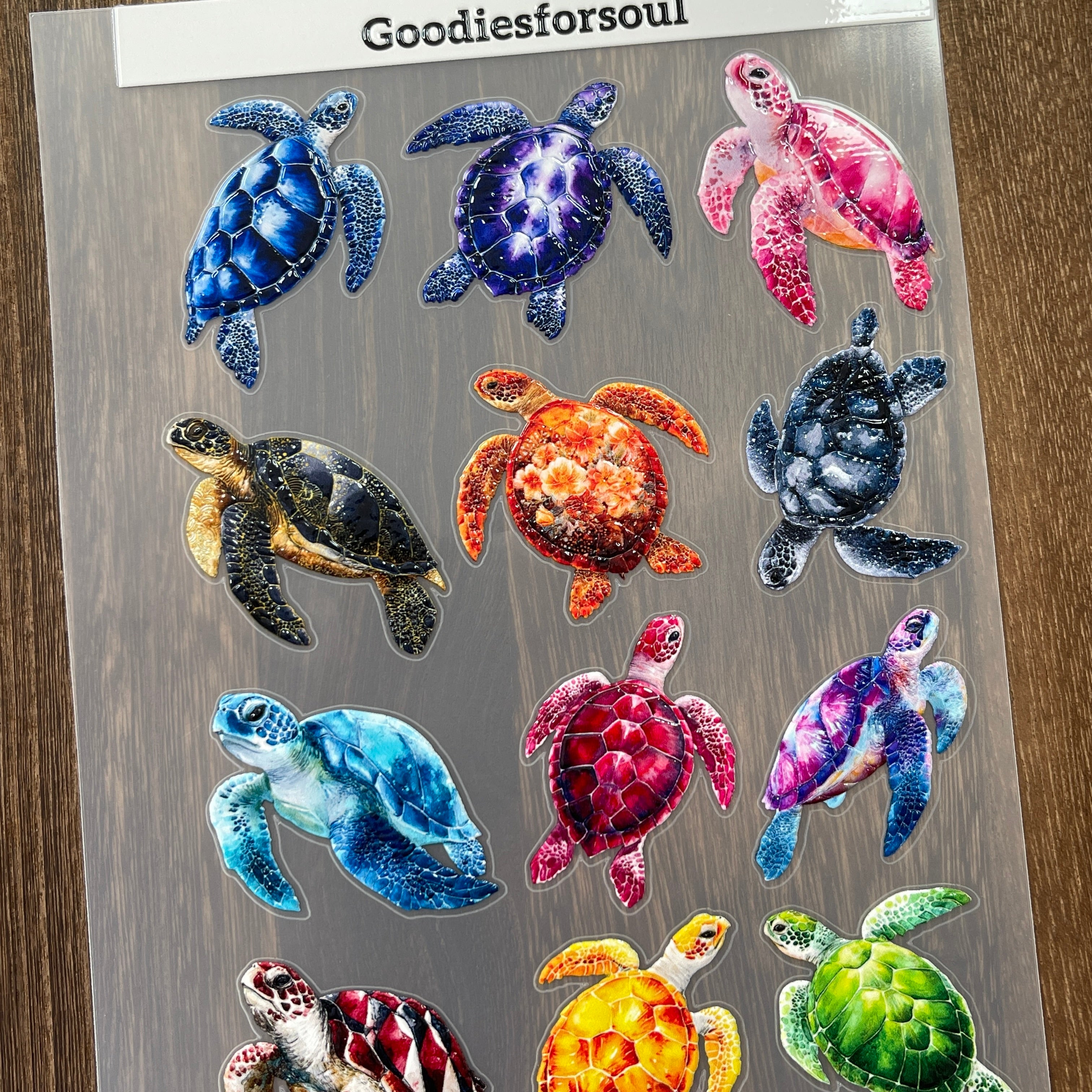 3D Sea turtles PET sticker 15.5*21 Cm -1Pcs each pack