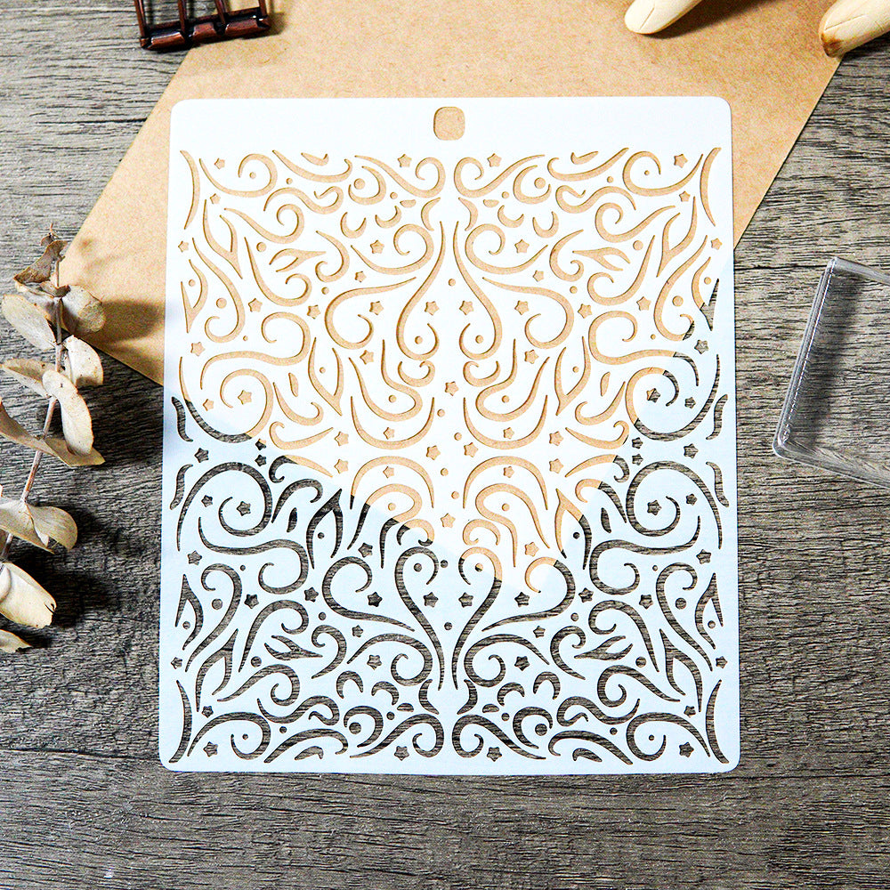 260117 Stars and decorative lines stencil 17.2cm*14.4cm