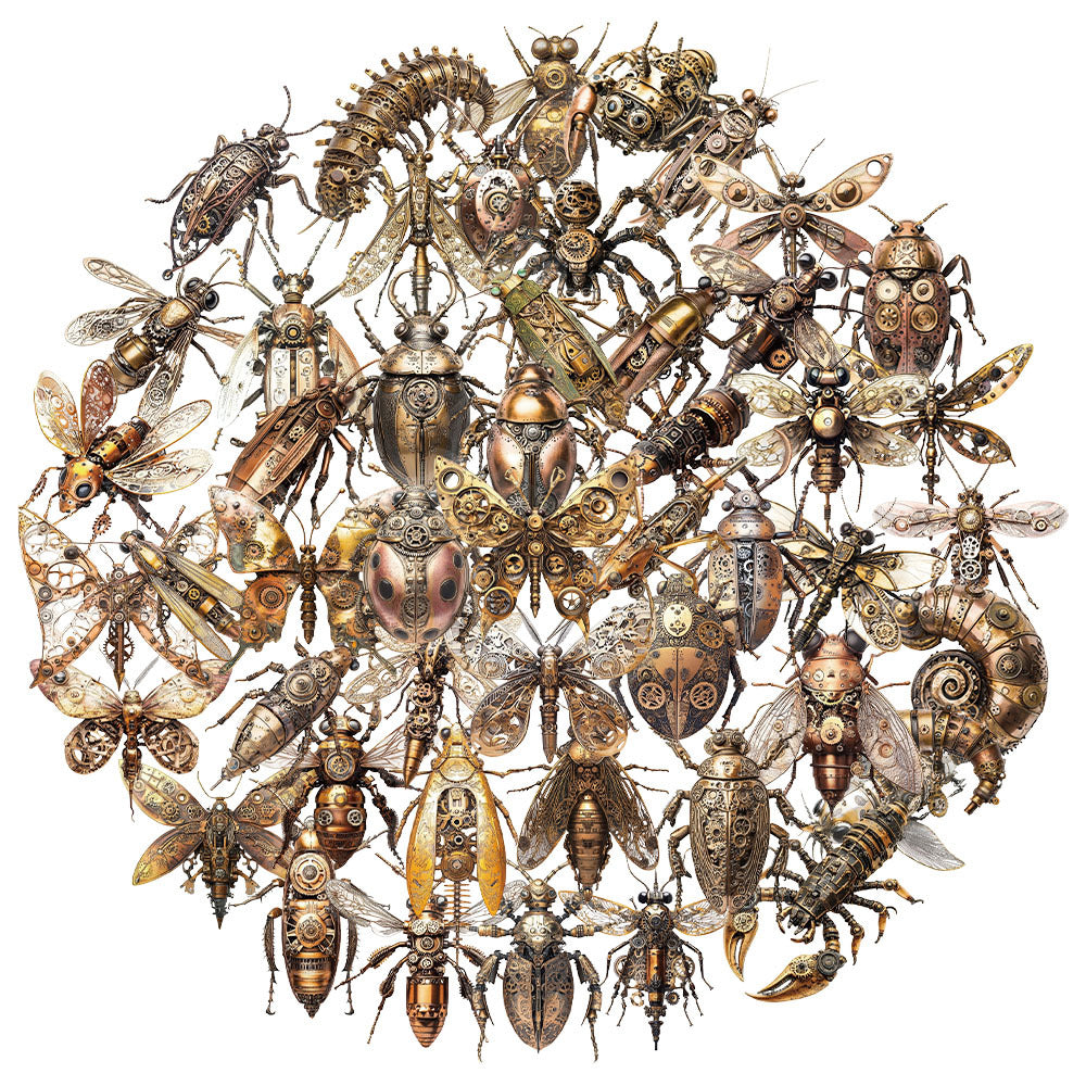 1011 50 Steampunk insects PET sticker