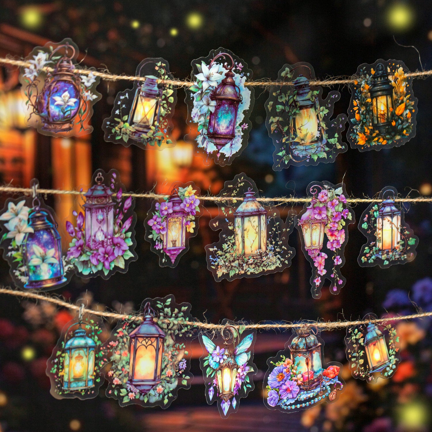 0522 Firefly Lamp PET Sticker -15Pcs each pack