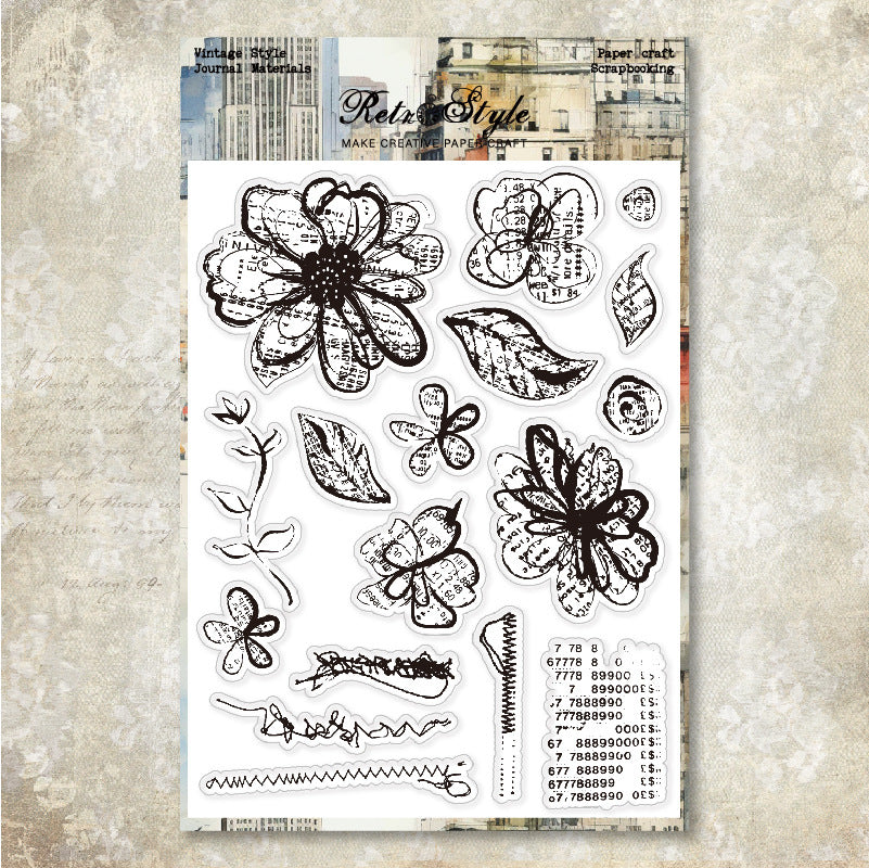 Vintage Flower background Stamp (15 x 20 cm)