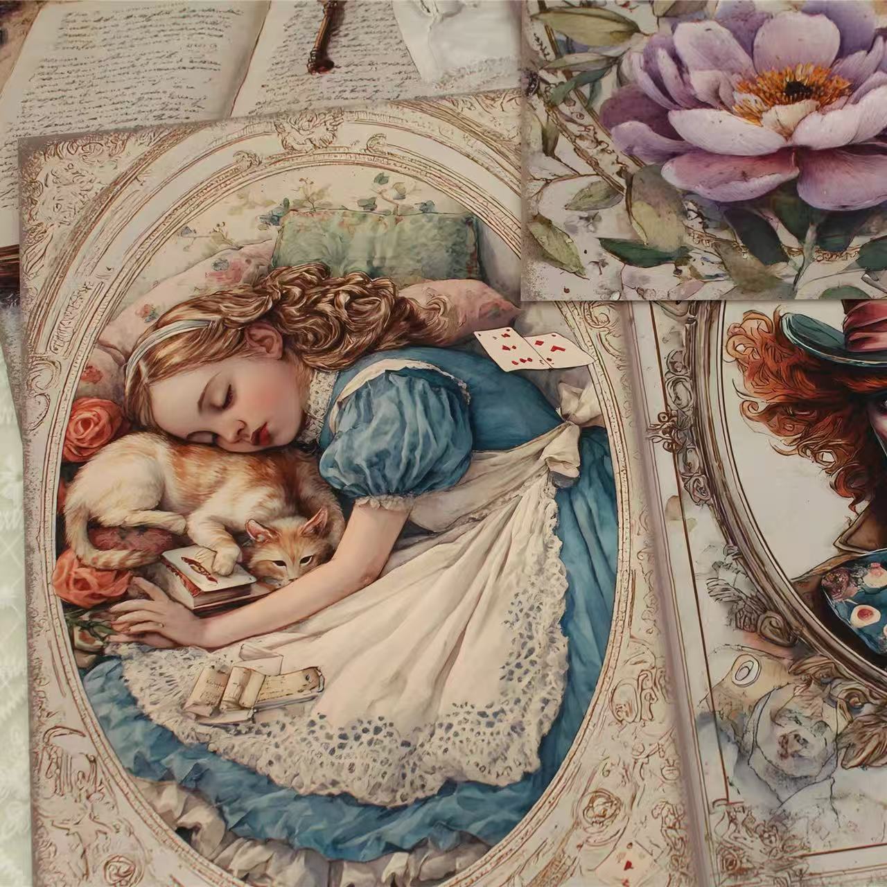 260129 A4 size Alice in Wonderland Style paper 10 pcs