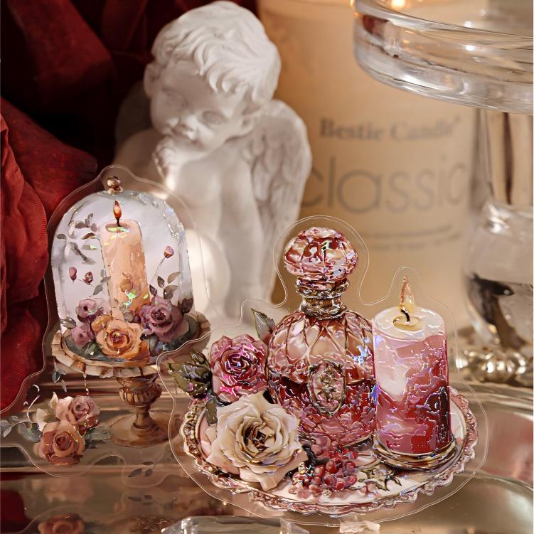 1018 Flower candle PET sticker -20Pcs each pack