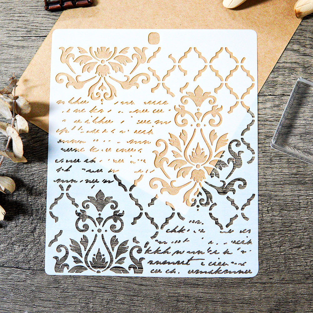 0725 Vintage pattern stencil 17.5CM*14.5CM
