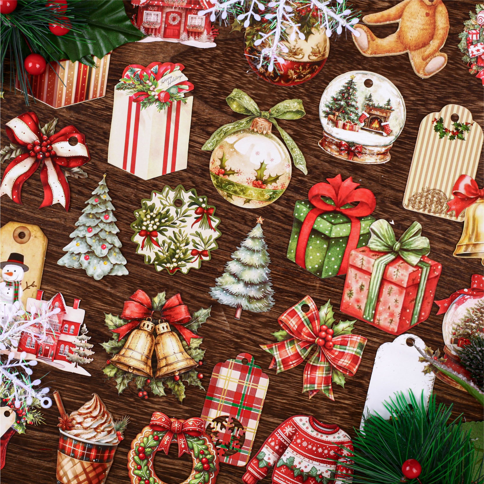0926 Christmas cardstock Sticker -20Pcs each pack