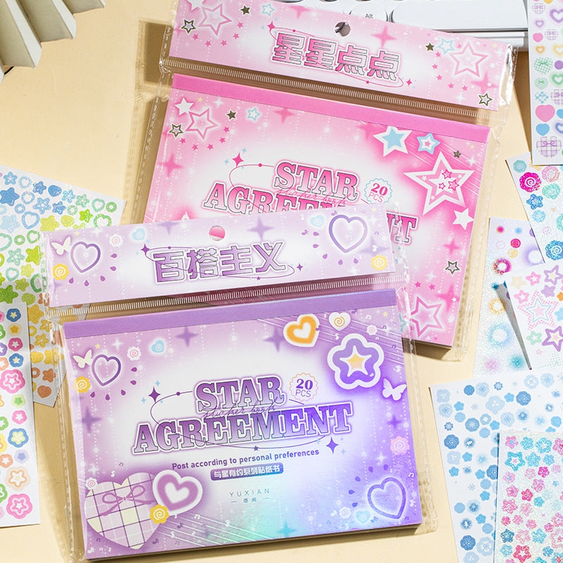 0308 Date with a Star Series Sticker Book -20Pcs each pack