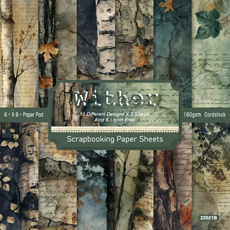 0703 Wither Background Paper 22021B -24Pcs each pack
