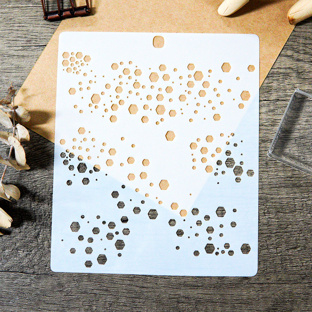 0801 Geometric pattern stencil 17.7CM*16.5CM