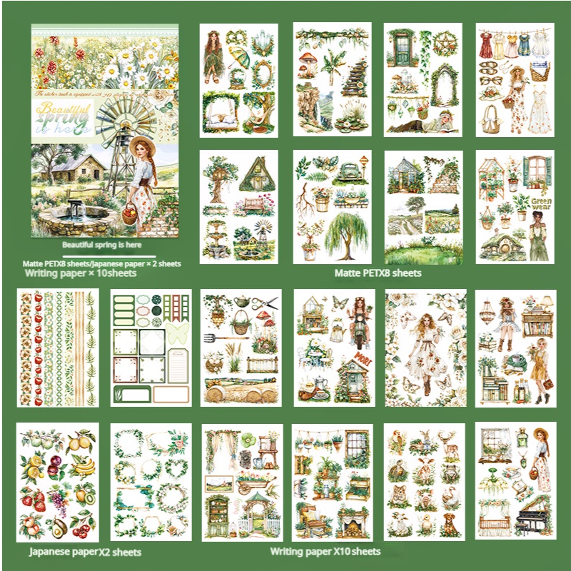 S-516- Beautiful spring is here Sticker Book -20Pcs each pack