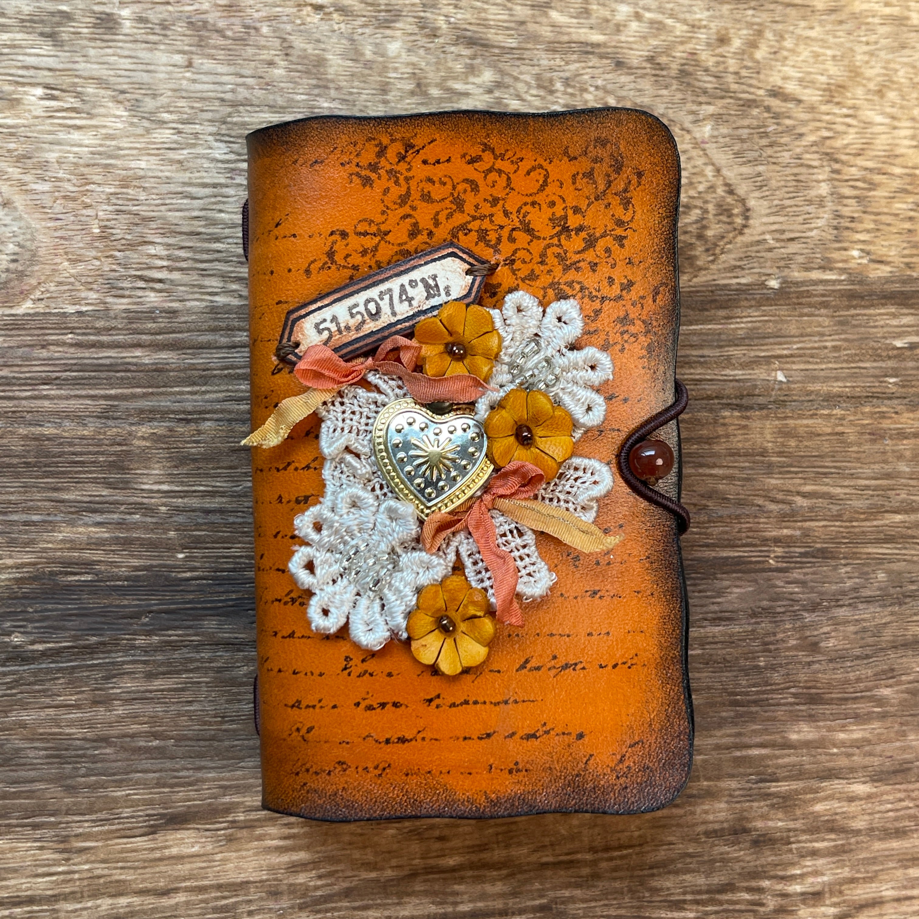 Handmade leather small journal
