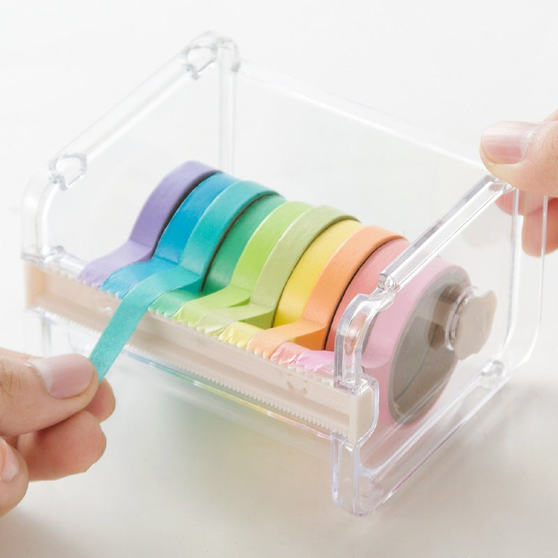 A-69- Tape Storage/Cutter (White) 10.3*9.1*7.1cm