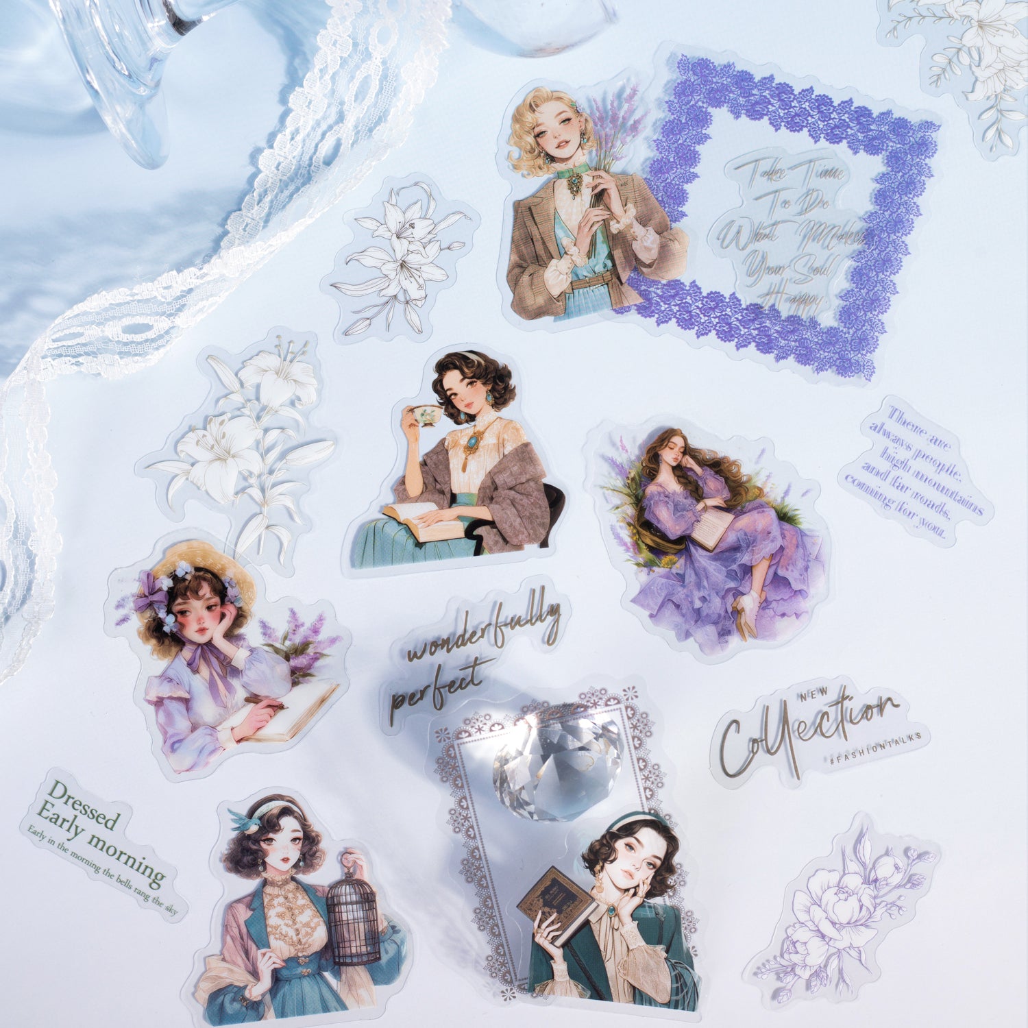 0417 Flower Shadow Series Sticker -20Pcs each pack