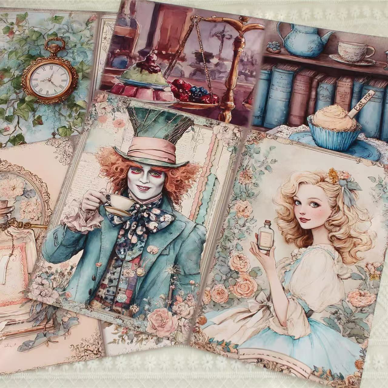 260120 A4 size Alice in Wonderland Style paper 10 pcs