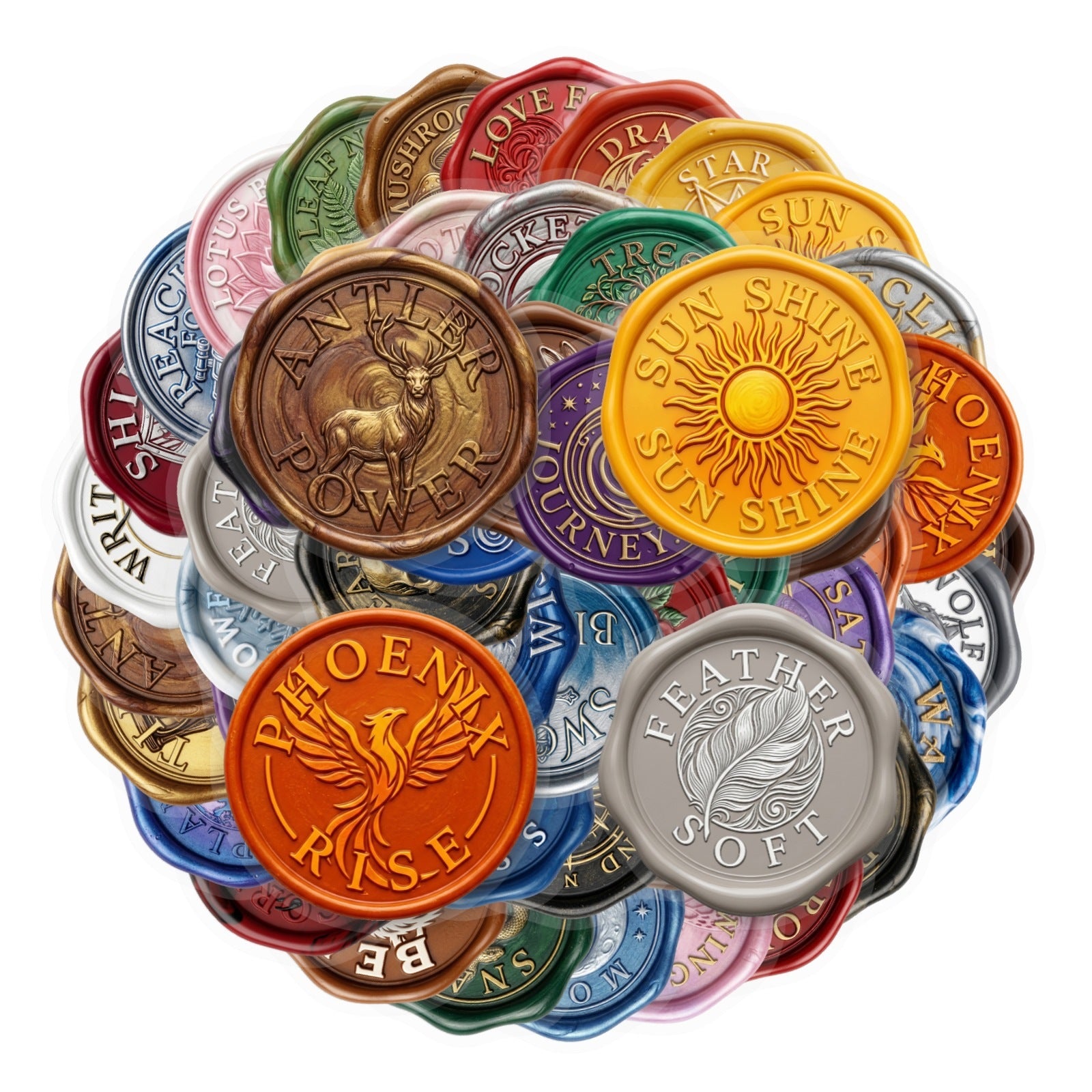 260526 50 Vintage Sealing Wax PET Stickers