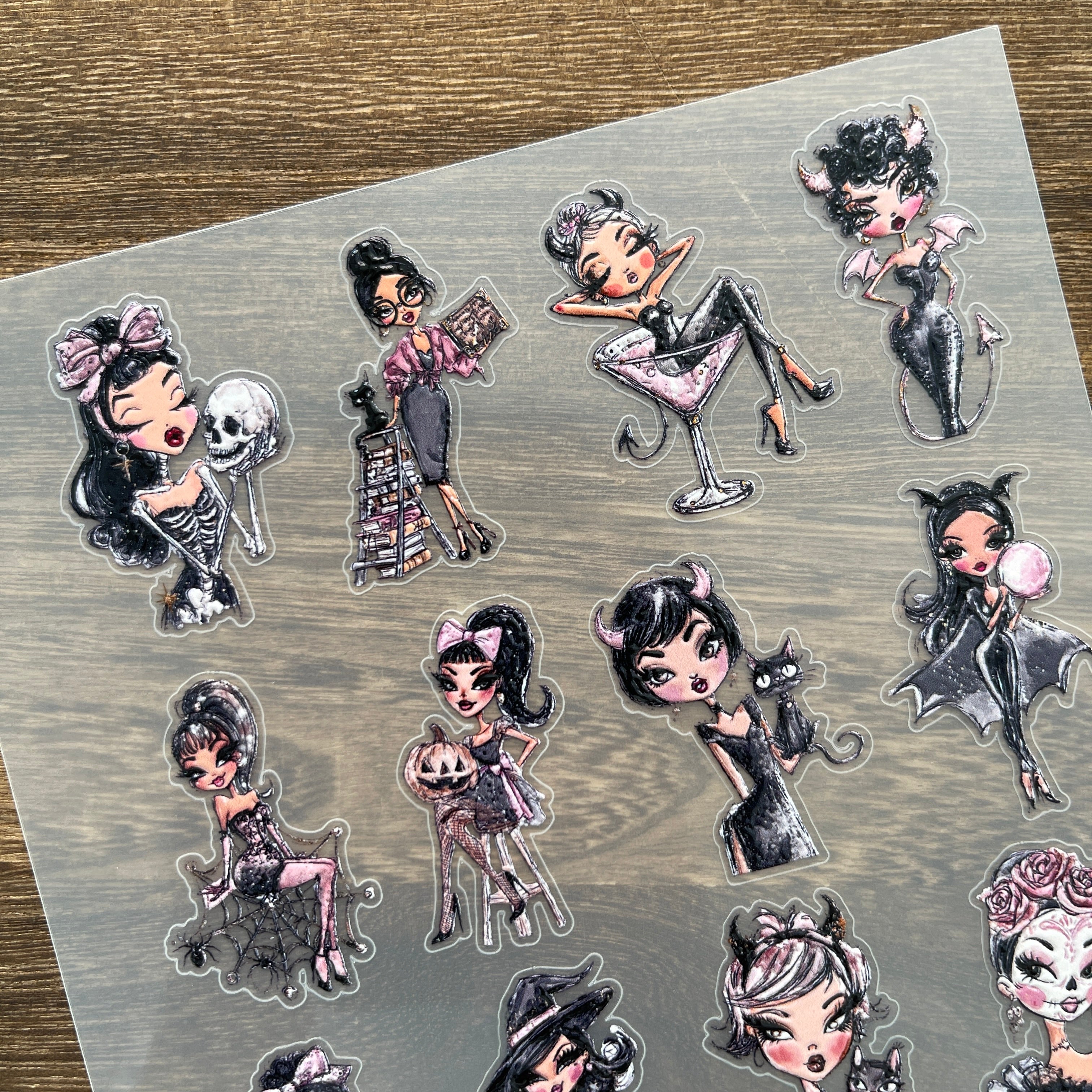 3D Amazing witch PET Stickers 1pcs