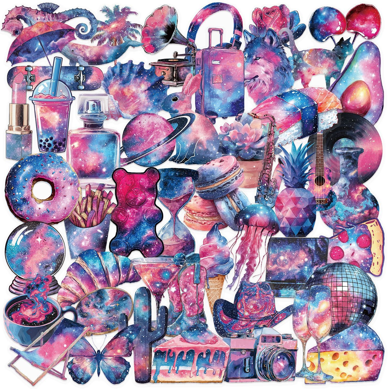 1124 50 Starry sky items PET sticker