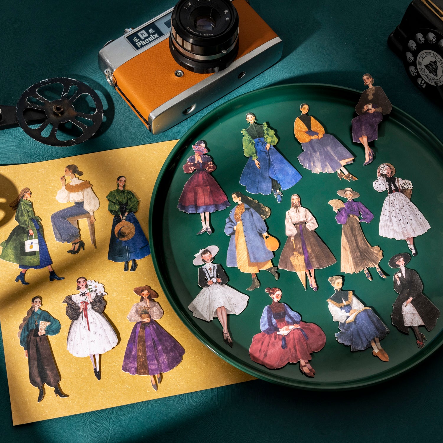 0823 Vintage fashion girls Sticker -20Pcs each pack