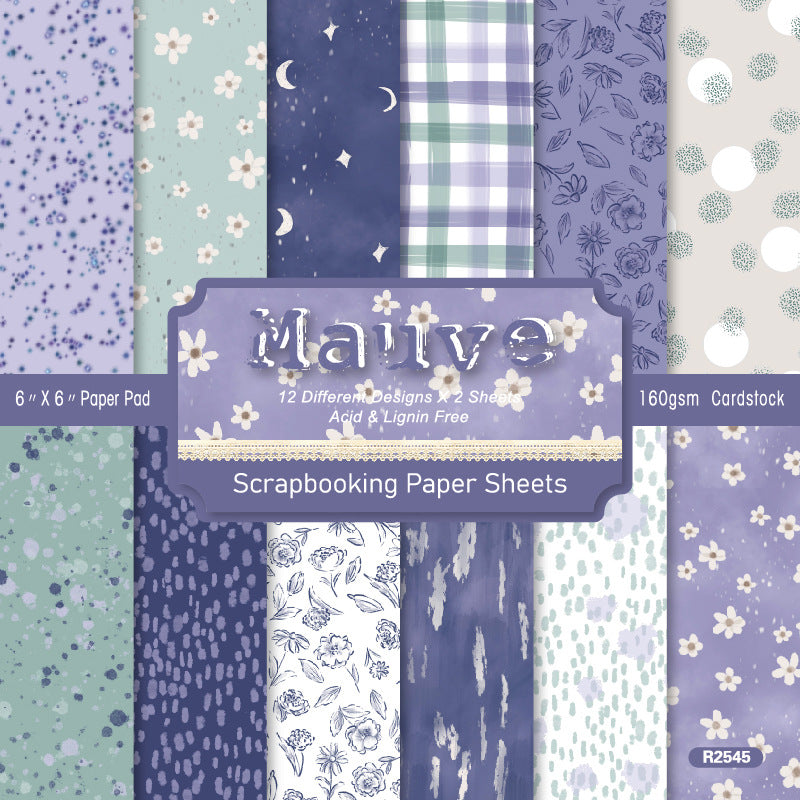 0509 Mauve background paper R2545 -24Pcs each pack