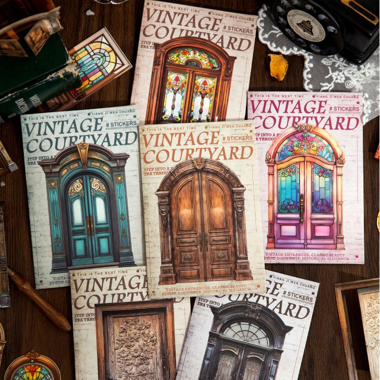 0313 Vintage courtyard Series cardstock Sticker -10Pcs each pack