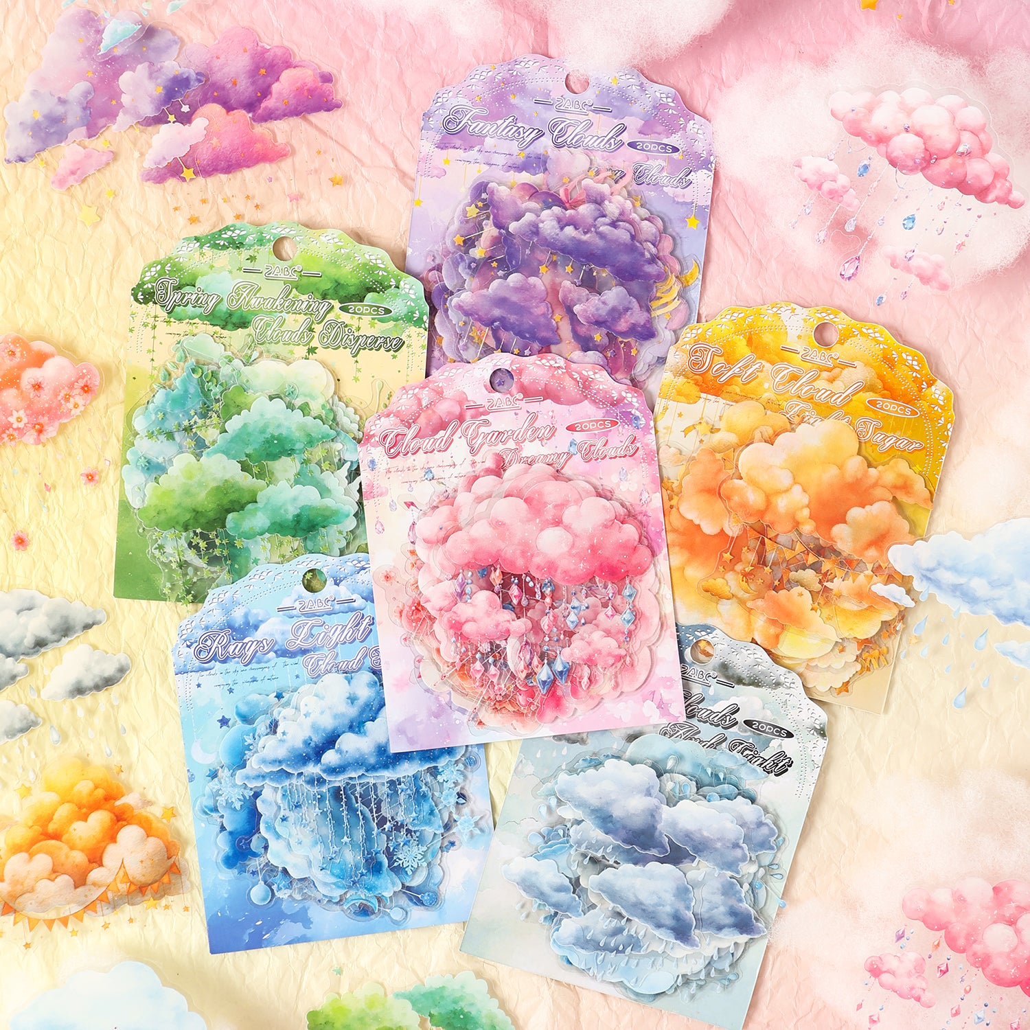260109 Fantasy clouds PET sticker -20Pcs each pack