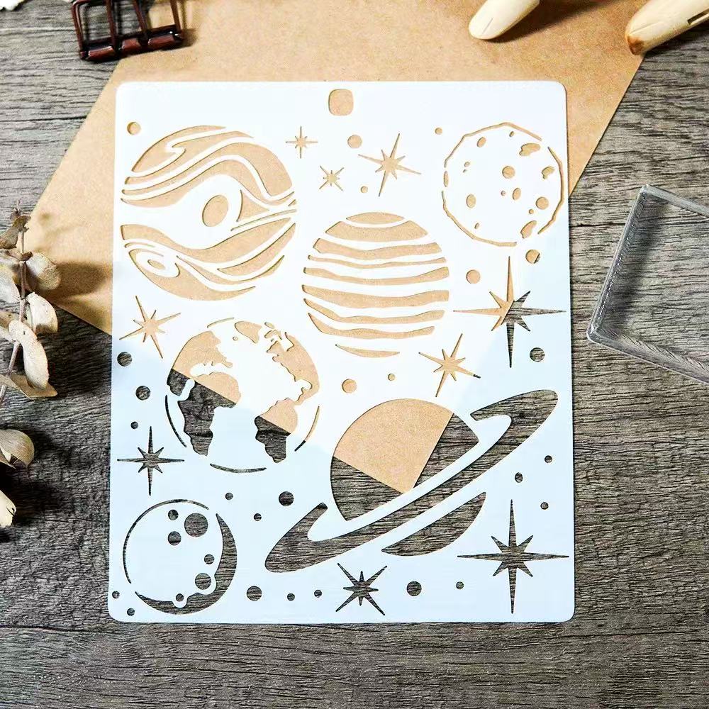 0731 Planet pattern stencil 17.5CM*14.5CM