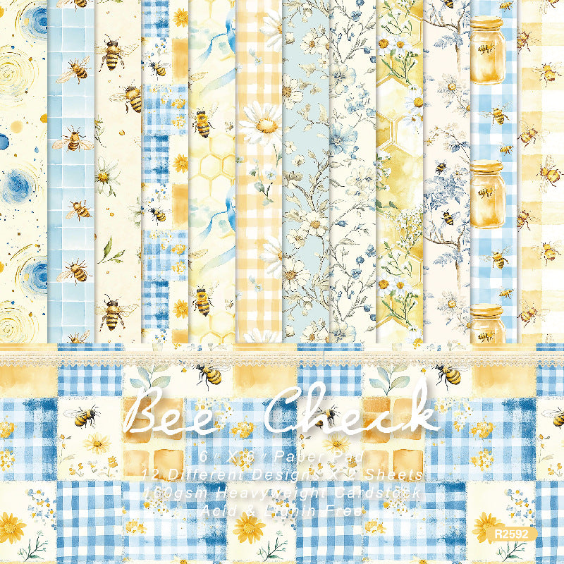 260123 Bee background paper R2592 -24Pcs each pack