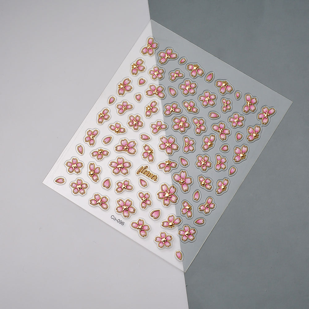 0522 M93- Peach Blossom Embossed Mini sticker 1 Pcs