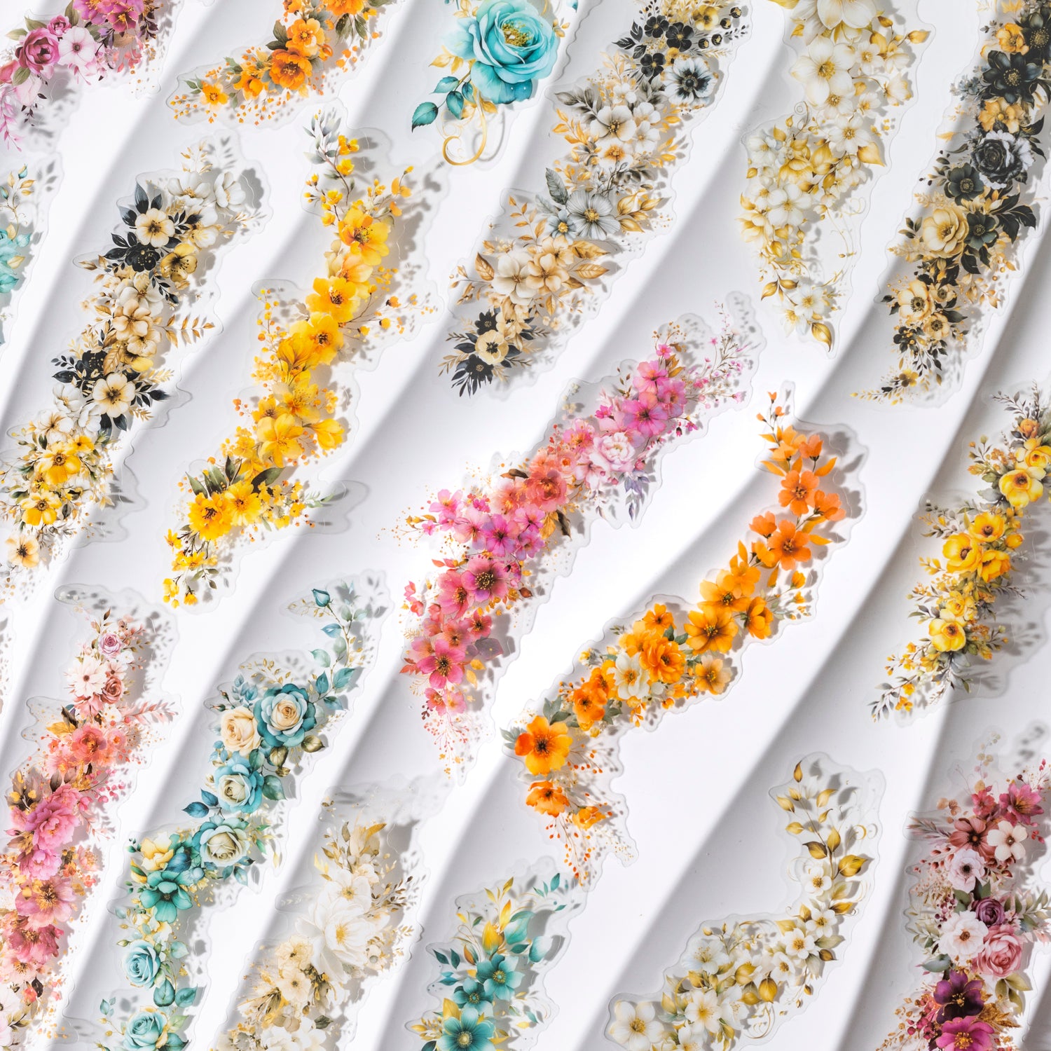 0823 Flowers PET Sticker -20Pcs each pack