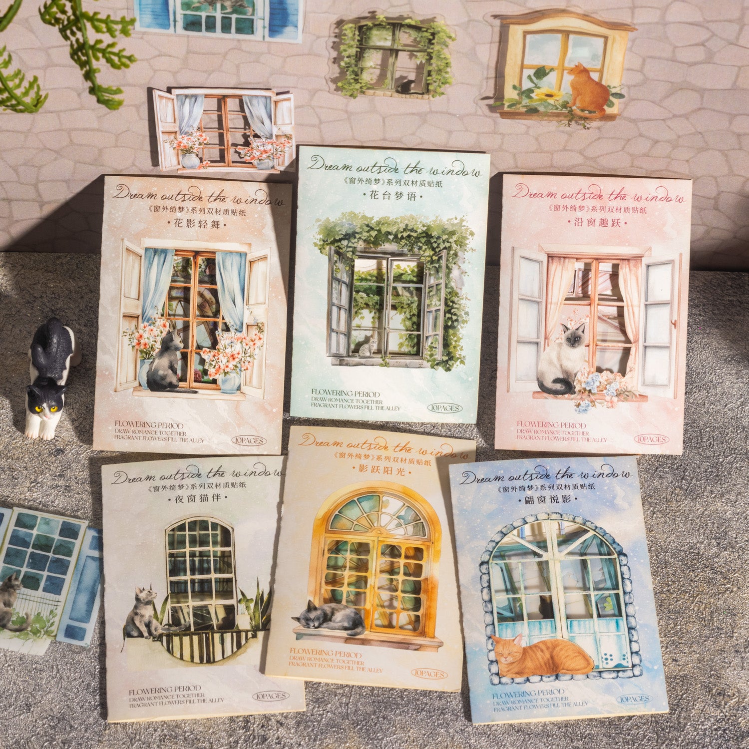 0324 Dream beyond the window Series die cut Sticker -10Pcs each pack