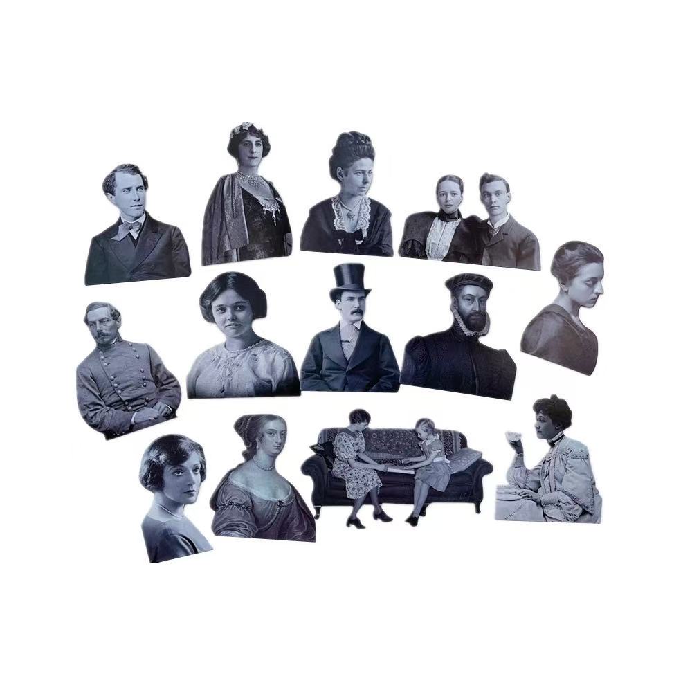 1225 Vintage characters cardstock paper -13Pcs each pack