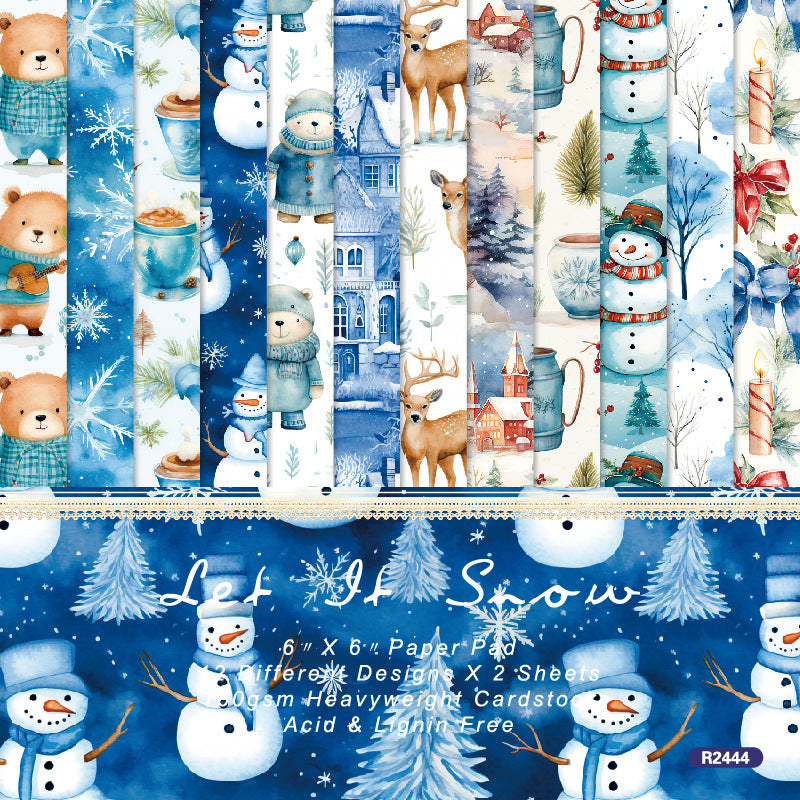 1004 Let it snow background paper R2444 -24Pcs each pack