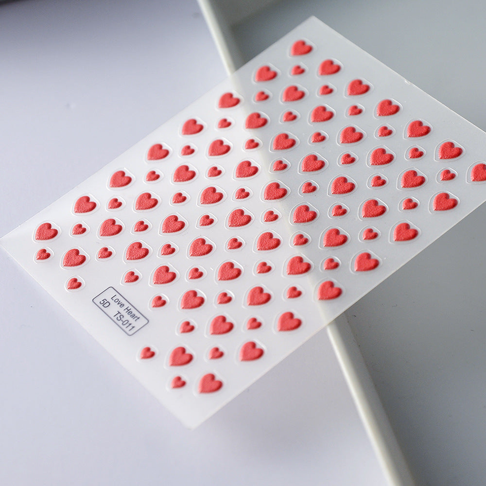 0926 M231- Heart shape Embossed Mini sticker 1 Pcs