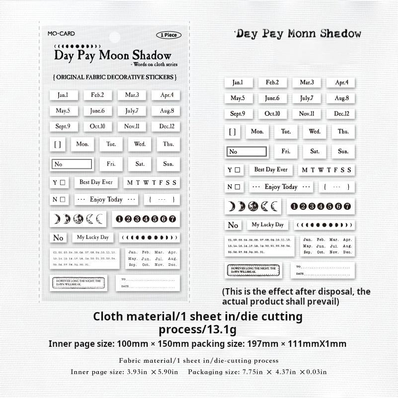 0622 Cloth label pre-cut Sticker -1Pcs each pack
